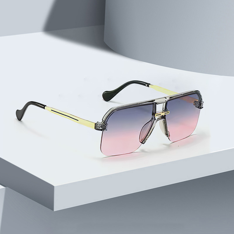 Lunettes de soleil carrées à monture transparente pour femmes, verres dégradés jaunes et roses, mode moderne, cadeau pour un ami, nouveau, 2025