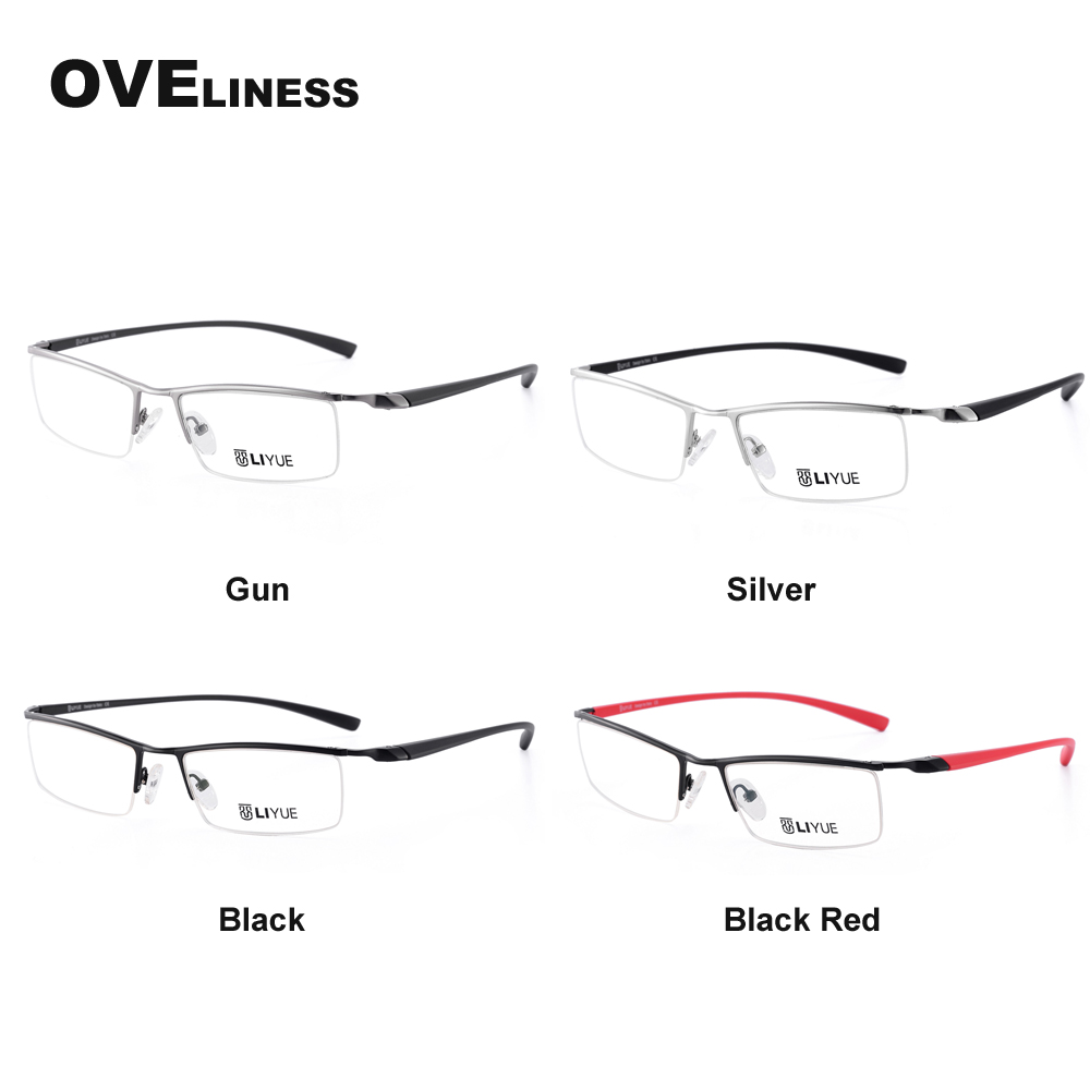 Lunettes optiques avec monture demi-métal pour homme, verres transparents pour myopie, 2022
