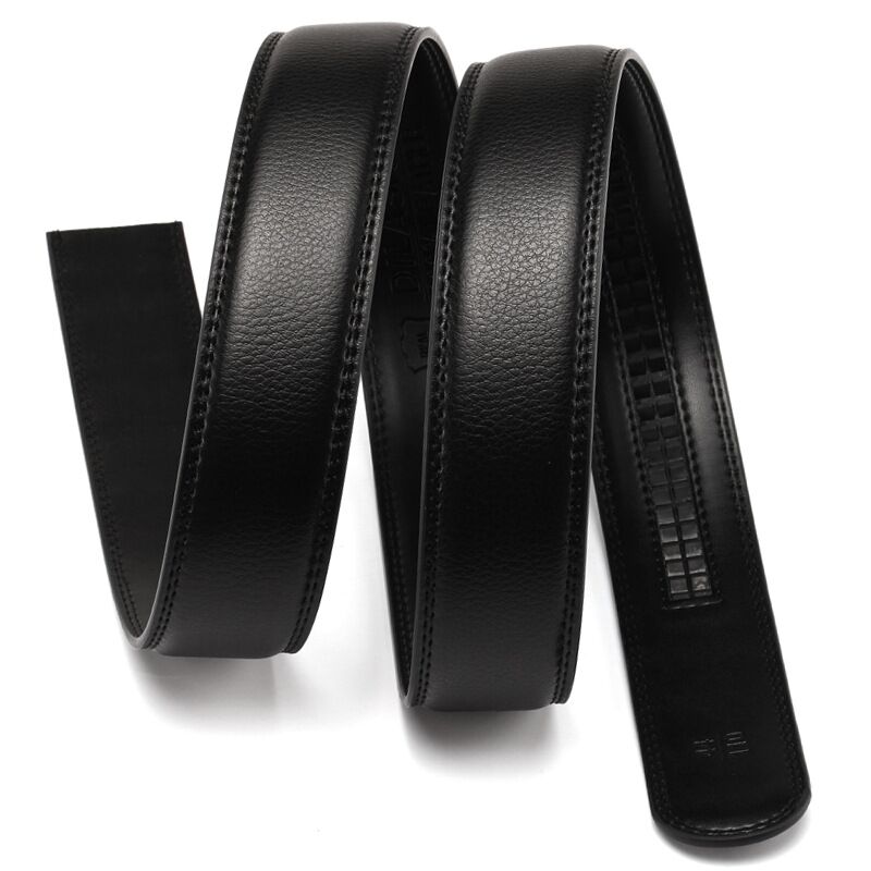 Ceinture pour homme de 3,4 cm de large, avec boucle automatique, corps de ceinture sans tête de boucle, style business décontracté, peut être coupée, ceinture de rechange