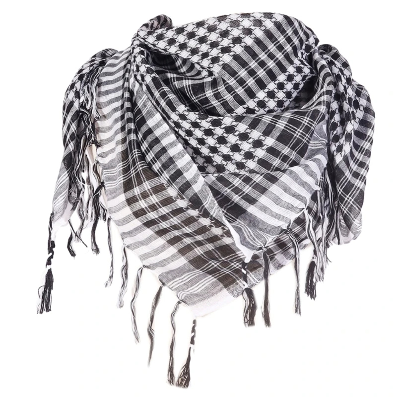 Écharpe tactique unisexe pour hommes et femmes, Shemagh Keffiyeh, foulard arabe du désert coupe-vent pour la randonnée en plein air, 100x100cm