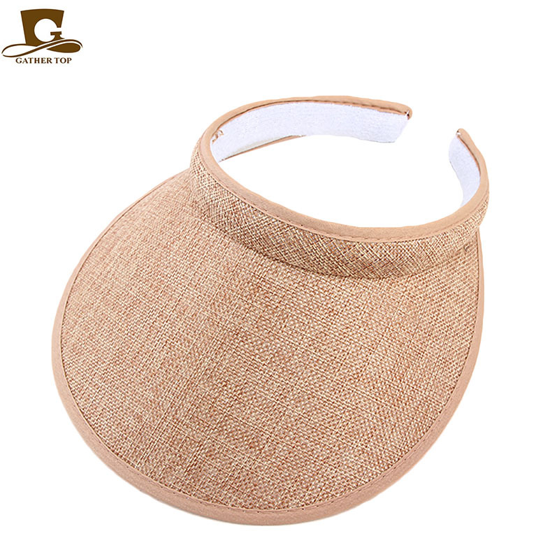 Visières de soleil pour femmes, chapeaux de mode en faux lin pour femmes, visières de sport pour femmes