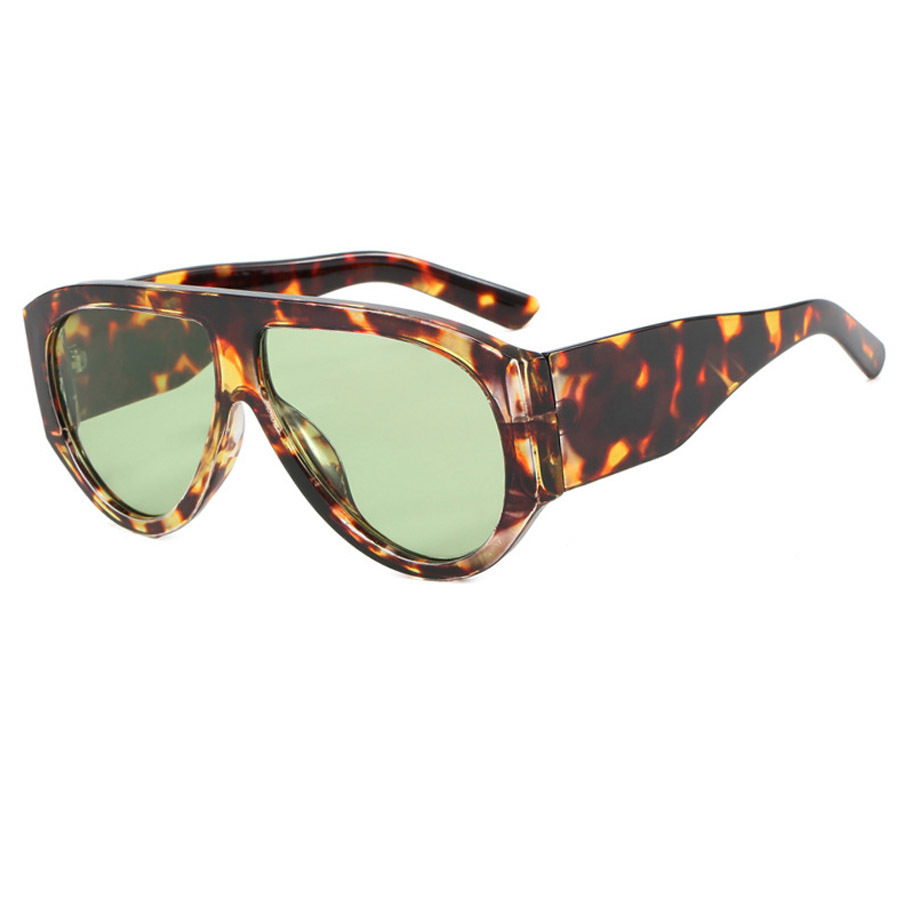 Nouvelles lunettes de soleil tendance pour femmes et hommes, style vintage, surdimensionnées, ovales, vert et marron dégradé, lunettes de soleil élégantes pour femmes, protection UV400