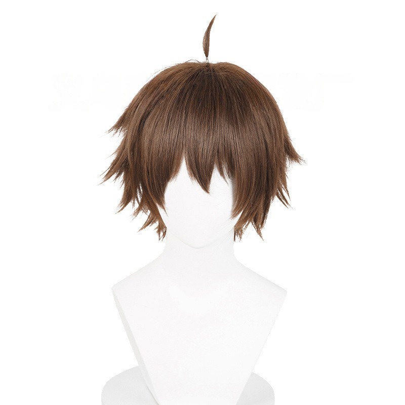 Perruque Anime Tomoaki Yuta Cosplay Homme Euro-Américain Cheveux Humains Courts Bruns 30CM Soie Haute Température pour Festival et Fête