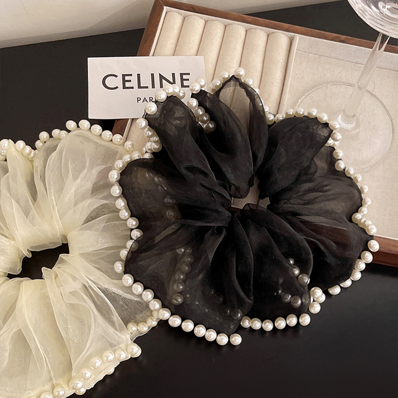 Nouveau bandeau de cheveux pour femmes, perle douce exquise, grande boule de chouchure, chignon, cravate de cheveux, queue de cheval à la mode, accessoires pour cheveux mignons
