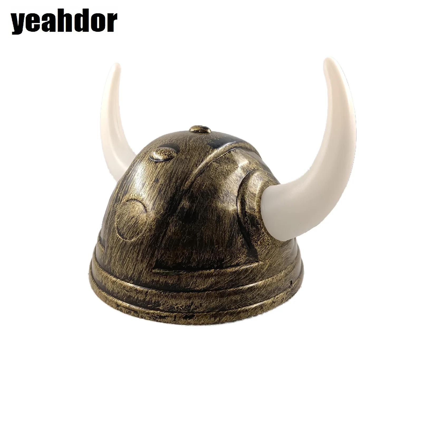 Chapeau en corne Viking pour hommes et femmes adultes, casque avec tresses en plastique, chapeau de chevalier guerrier médiéval, Halloween Cosplay, mascarade, décors de bœuf