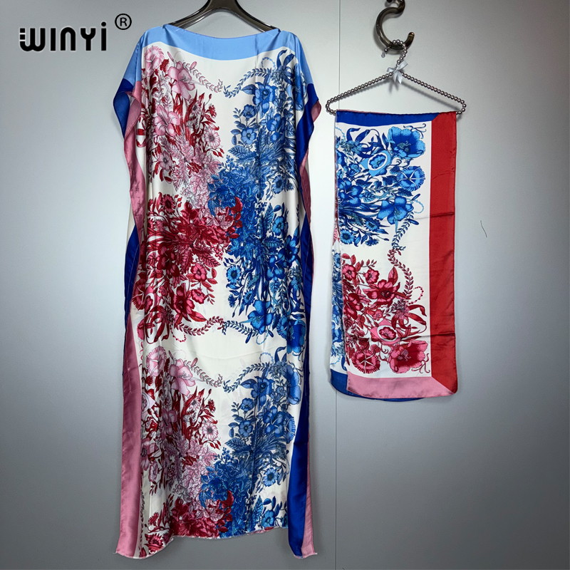 Robe bohème africaine d'été WINYI pour femme, abaya, robe de soirée de luxe de Dubaï, kaftan, robe maxi élégante, couvre-plage