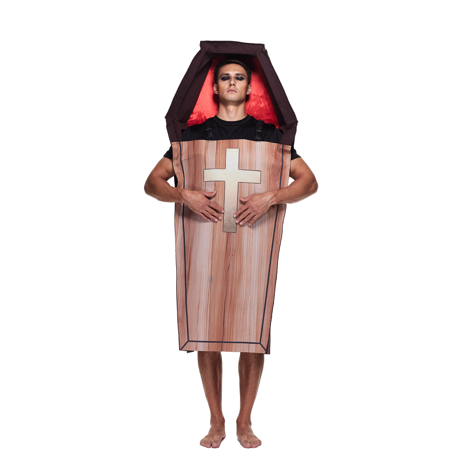 Costume de cercueil de vampire d'Halloween pour hommes, tenues de cercueil pour adultes, tunique de proximité