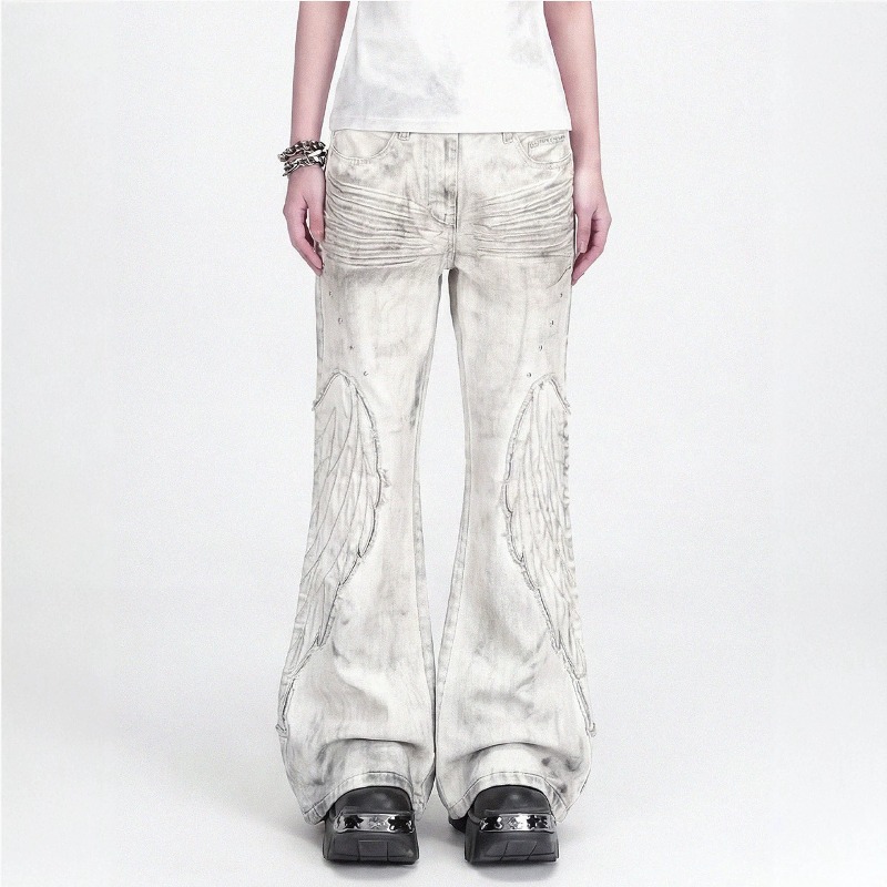 Jeans pour hommes, nouvelle mode d'été, jeans décontractés rétro lavés, pantalon large blanc polyvalent