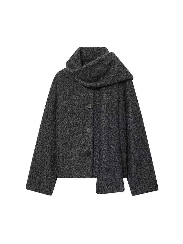 HH Manteau court élégant pour femme, col à revers, simple boutonnage, manches longues, chic et décontracté, style urbain, mode automne