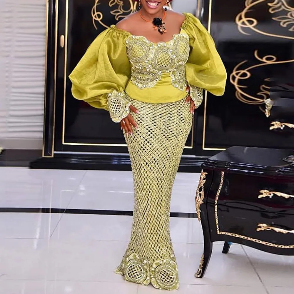 Tenues traditionnelles Ankara pour femmes, vêtements africains, manches bouffantes, haut avec jupes, soirée, quel que soit le Boubou, olympiques de Dubaï, 2025