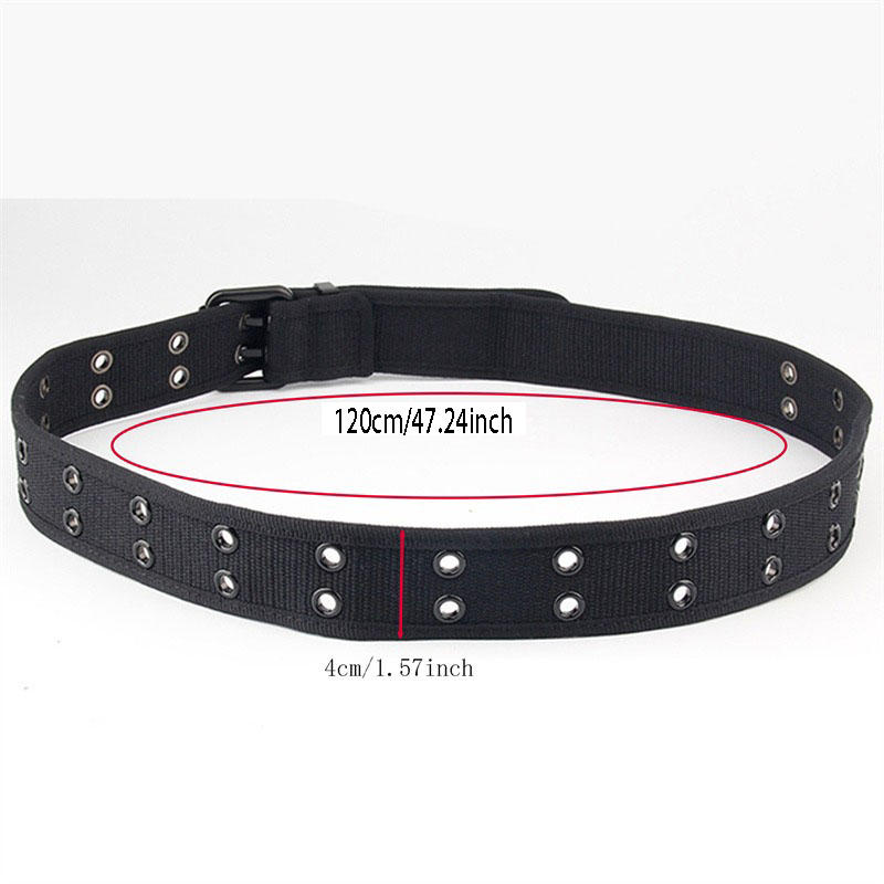 Ceinture en toile résistante à l'usure pour hommes et femmes, ceinture décontractée en toile pour sports de plein air, style punk, ceinture assortie