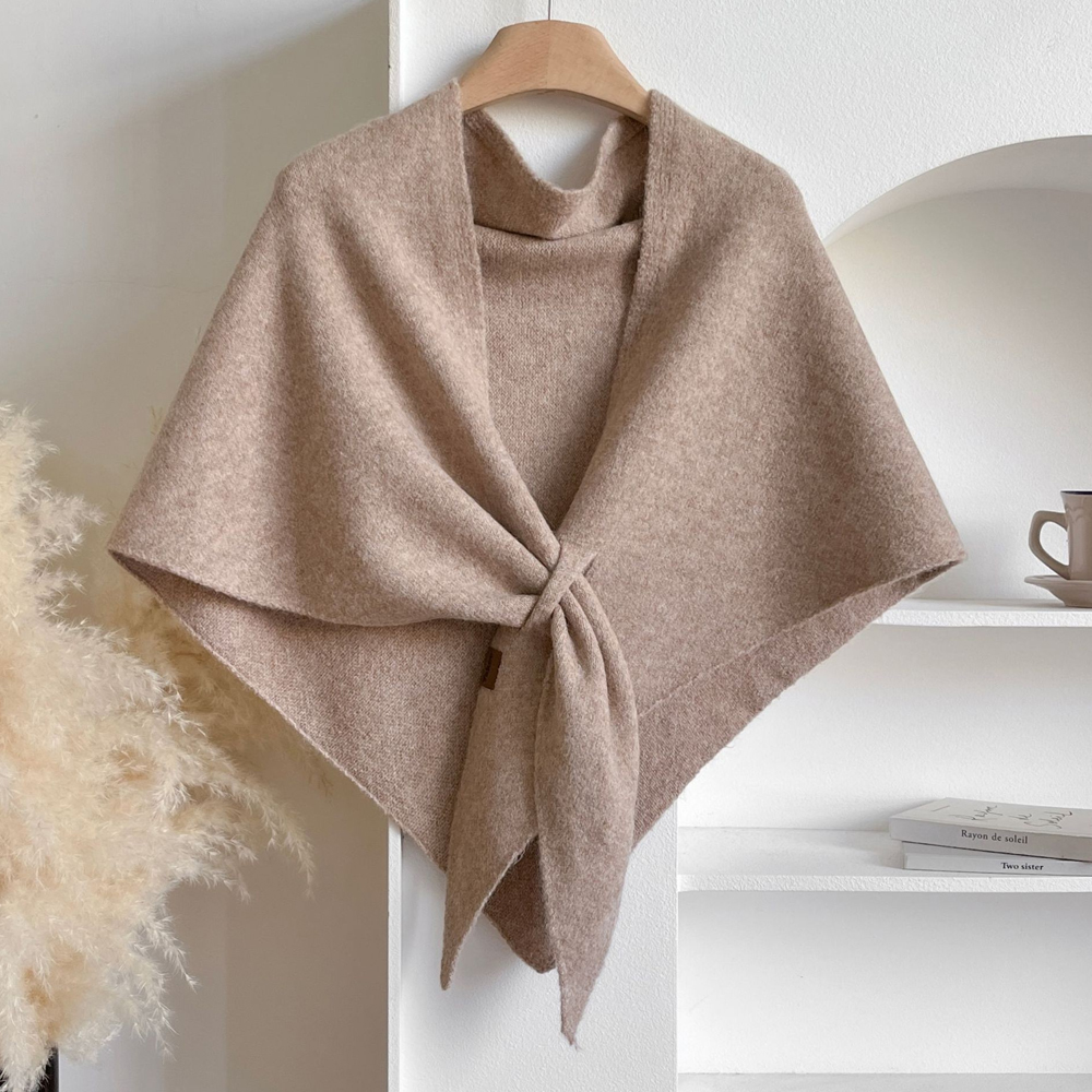 1 pièce Châle triangulaire uni de haute qualité, confortable et doux, idéal pour l'extérieur, décontracté, polyvalent, tendance, parfait