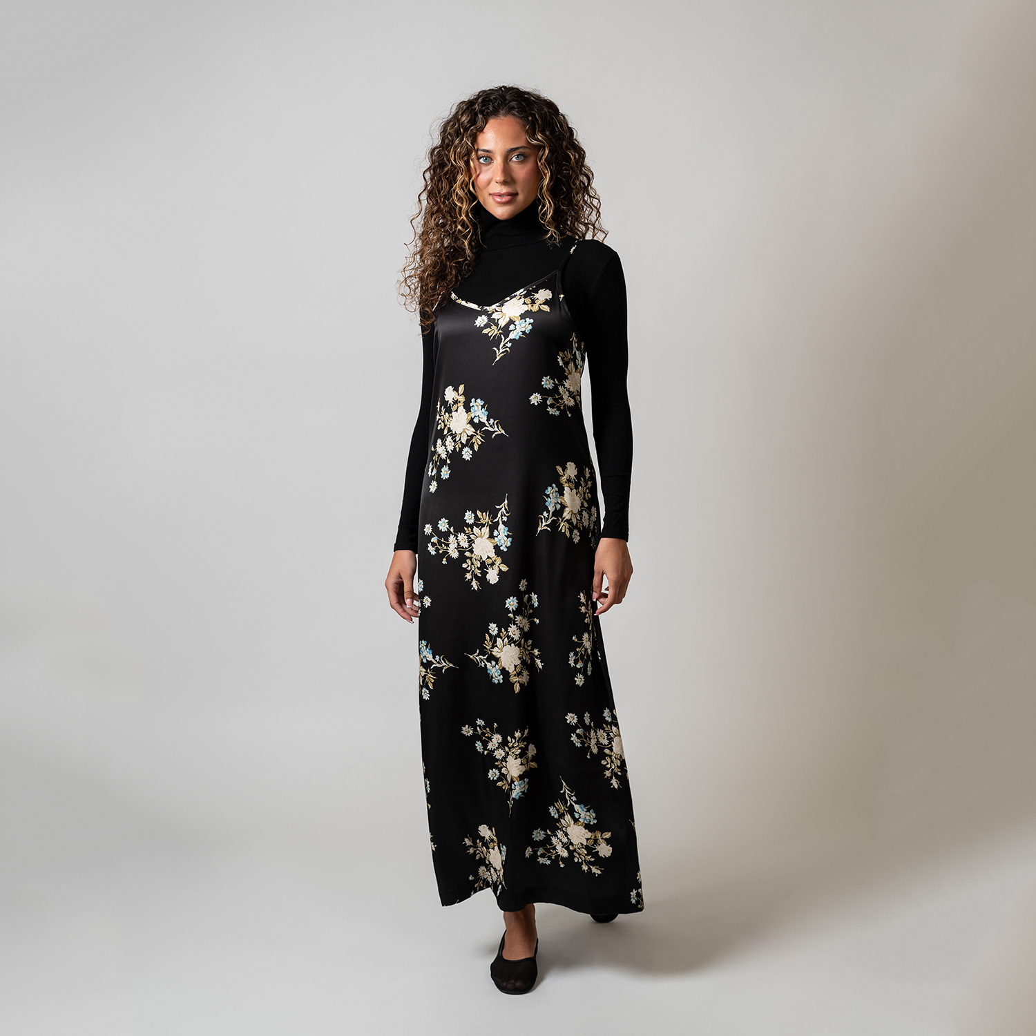 Robe nuisette à imprimé floral AP AW26 pour femmes, vêtement élégant pour femme, col en V