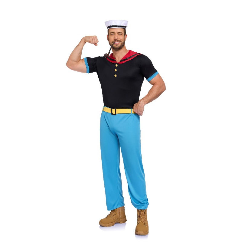 Nouvelles tenues de cosplay de carnaval pour couple, costumes classiques de Popeye, tenues de jeu de rôle rétro pour fête à thème pour femmes et hommes adultes