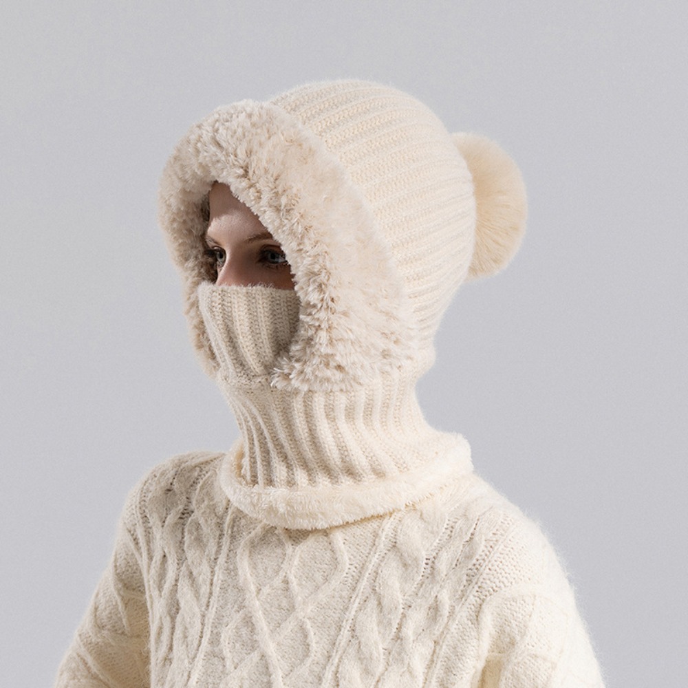 Chapeau en laine tricoté de haute qualité pour femme, couverture chaude et moelleuse en velours, cagoule chaude et coupe-vent, hiver