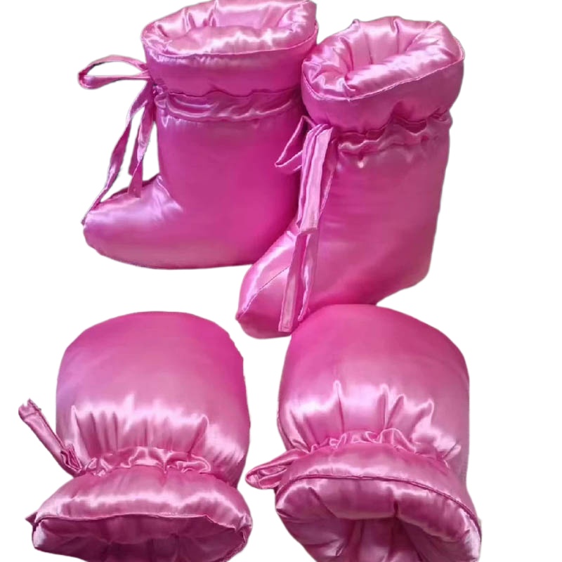 Chaussons en satin rose pour adultes, doublés de coton, doux, moelleux et confortables, à lacets, chauds, toucher soyeux, pour dormir