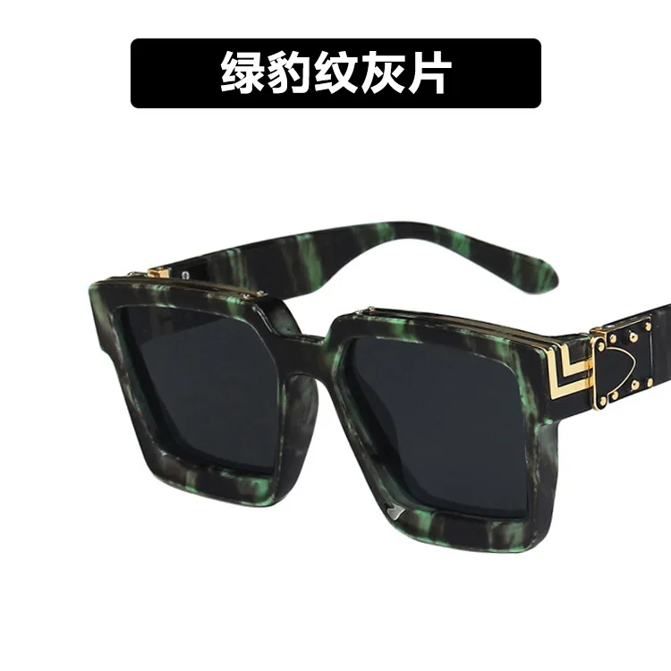 Lunettes de soleil rectangulaires pour hommes, grande monture, personnalisées, lunettes et accessoires hip hop sautants