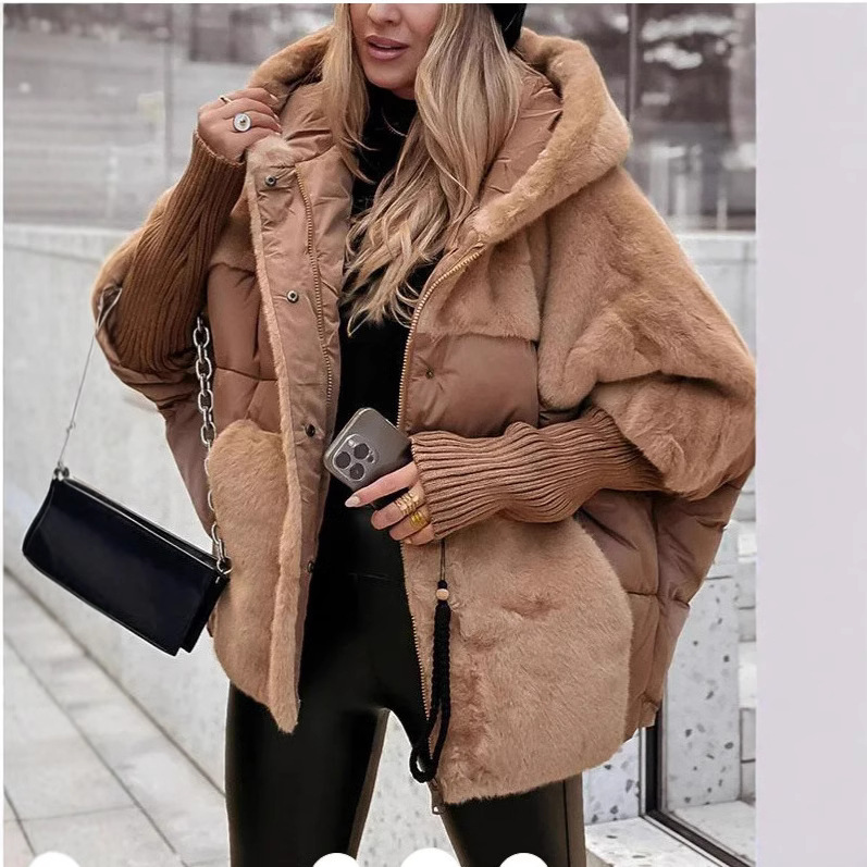Manteaux matelassés à capuche pour femmes, nouvelle mode européenne et américaine, couleur unie, décontracté, tendance, Simple, basique épissé, vêtements Parkas