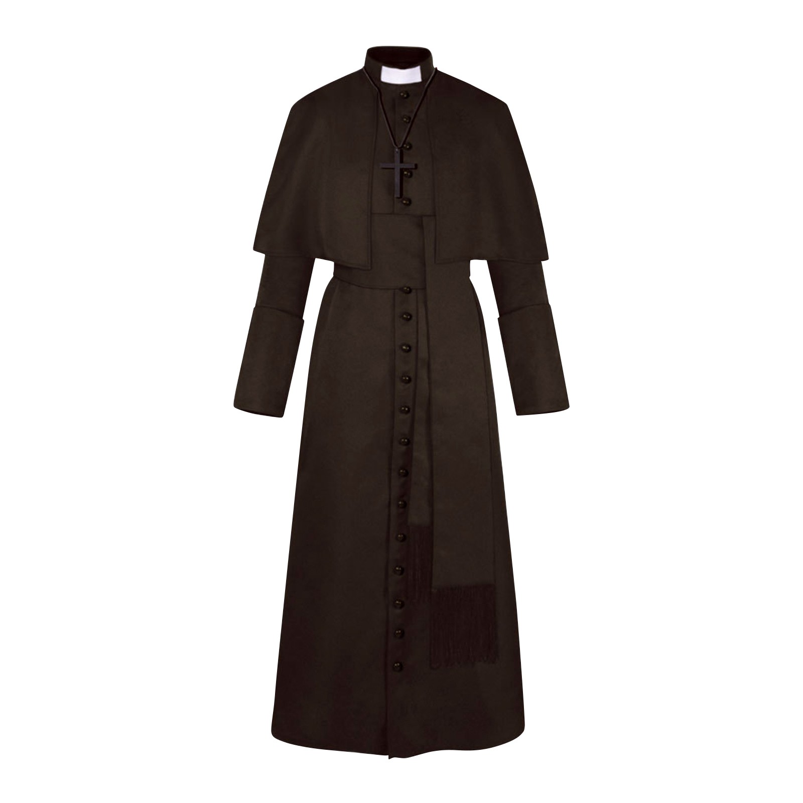 Costumes de Cosplay de prêtre rétro de la Renaissance médiévale, Religion d'église catholique, prêtre papal, prédicateur de masse, Robe solide, soutane du clergé