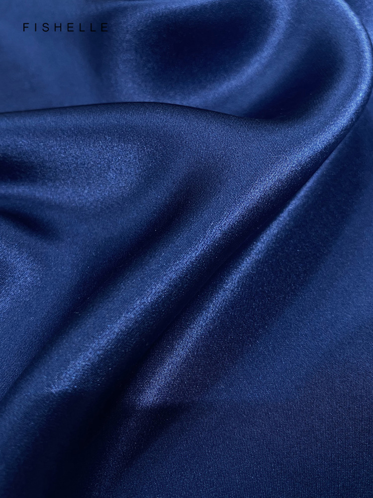 Foulard carré en soie bleu marine pour femmes, couleur unie, foulard en soie naturelle, petit hijab, col enveloppant, printemps automne