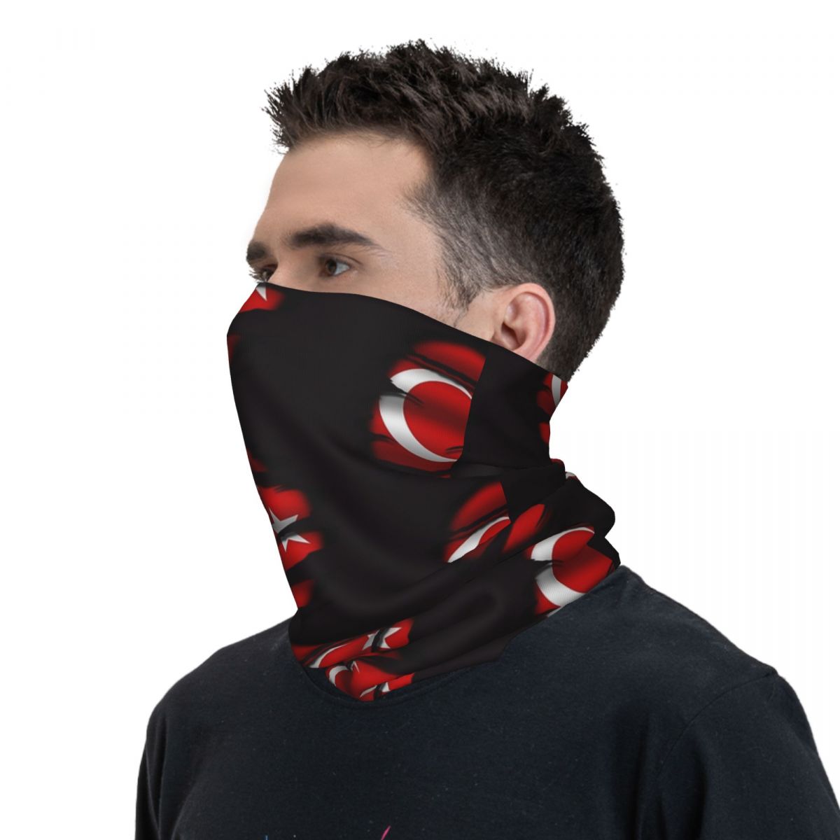 Couverture de cou Bandana drapeau de la république de turquie, masque imprimé, écharpe, bandeau multi-usage, Sports de plein air, unisexe, respirant pour adultes