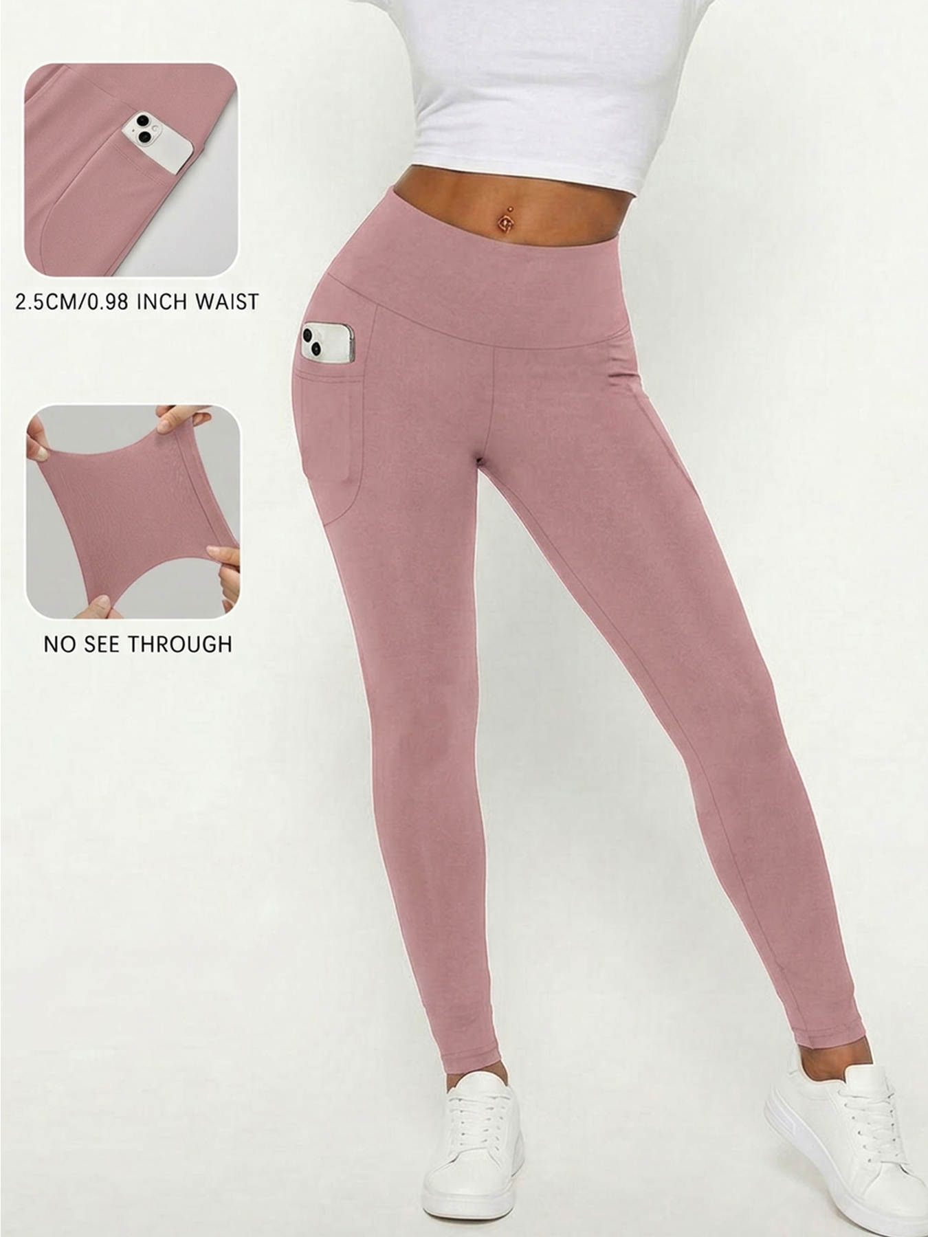 Leggings de sport super doux pour femmes avec poches, taille haute, effet ventre plat, pour entraînement, yoga, course à pied