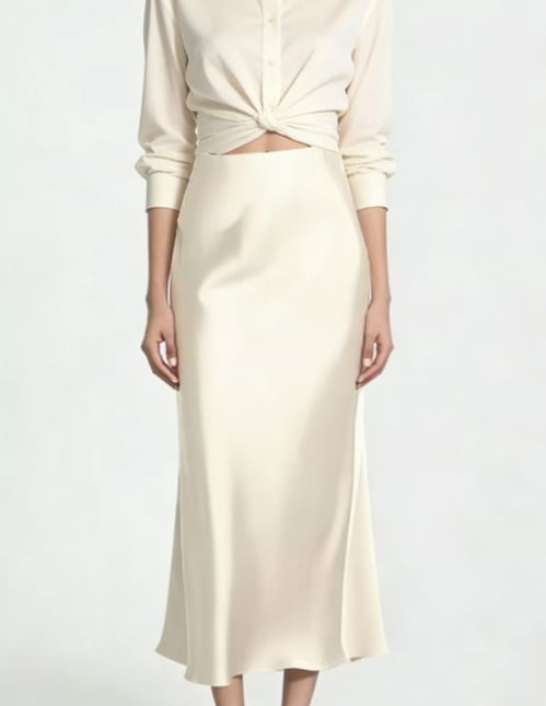 Jupe longue en satin pour femme, taille haute, couleur unie, décontractée, basique, coupe sirène, chic, pour l'été et les soirées 2026
