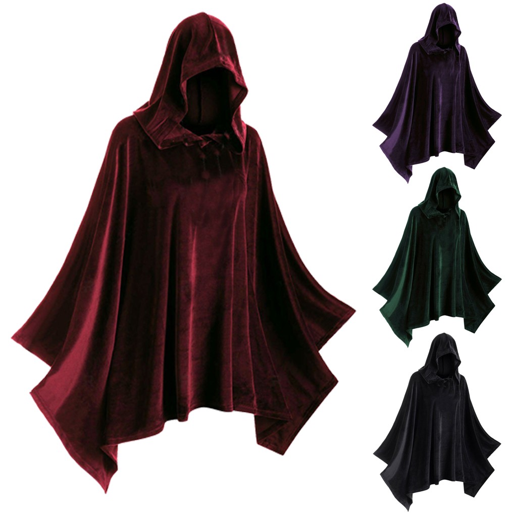 Cape d'Halloween à Capuche, Costume de la Mort Everak, Vêtements Médiévaux de Cosplay, de ix, de Sorcière et de Vampire