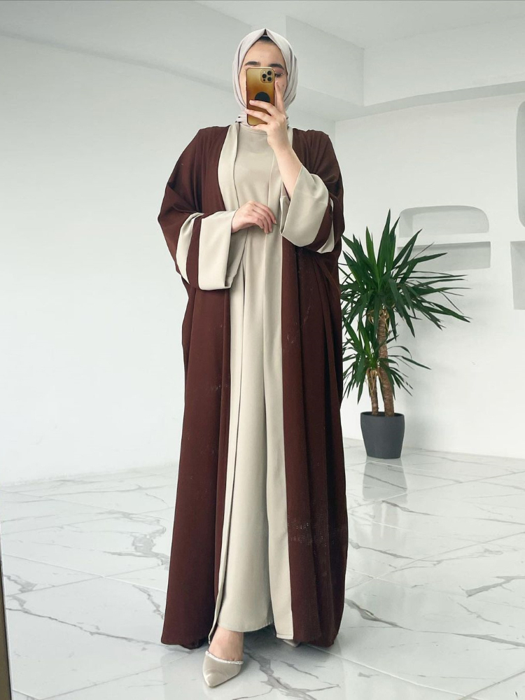 Robe musulmane Eid et Abayas pour femmes, ensemble 2 pièces, Ensembles Musulman, Caftan marocain, Ramadan, Abaya, Kaftan, dubaï, Robe longue arabe, 2024