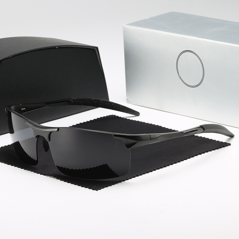 Lunettes de protection polarisées pour hommes, pare-soleil UV, tendance, pour cyclisme en plein air, conduite, aluminium et magnésium