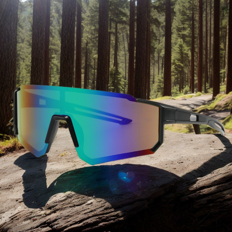 Lunettes de vélo UV400 pour hommes, lunettes de sport d'extérieur anti-ultraviolettes, lunettes surdimensionnées, lunettes de protection contre le vent pour la randonnée, l'escalade et le VTT.