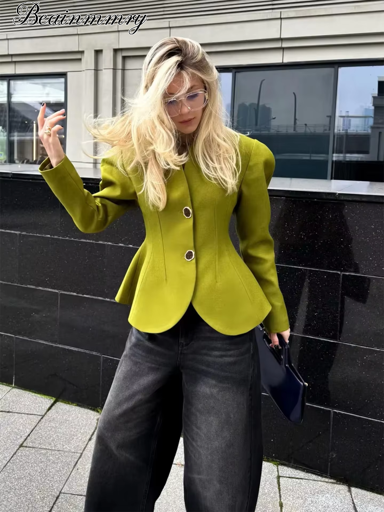 Vestes Courtes à Manches Longues pour Femmes, Col Montant Tendance, Boutons, Taille Cintrée, Vêtements Chic, Nouveauté 2026, Manteaux de Rue pour Dames, Idéales pour les Fêtes