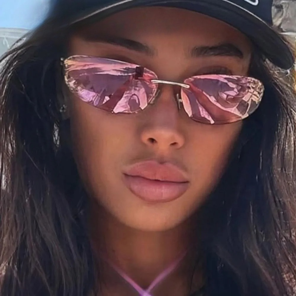 Nouvelles lunettes de soleil Y2K roses effet miroir pour femmes, monture carrée vintage en alliage argenté, tendance, sexy, pour l'extérieur, protection UV400