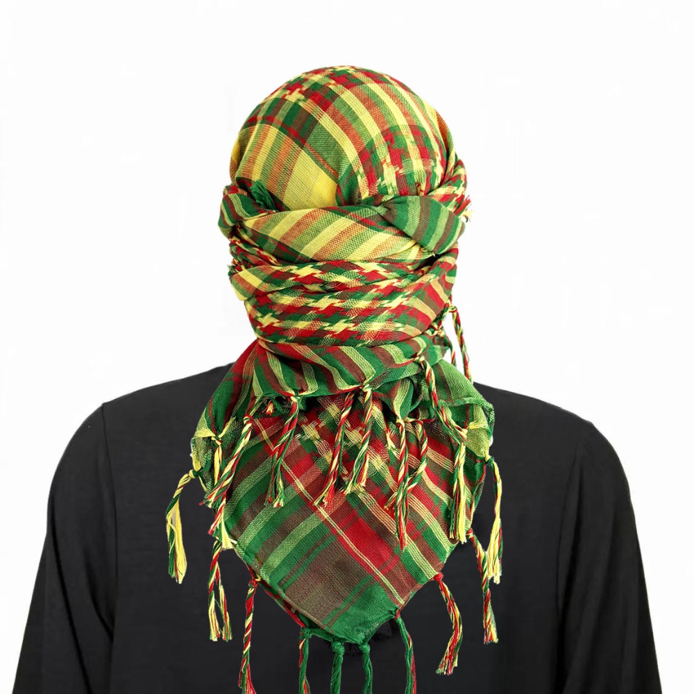 Écharpe musulmane coupe-vent du moyen-orient, chauffe-cou, écharpe carrée arabe résistante au sable, épaisse, rouge, jaune, vert, pour Sports de plein air