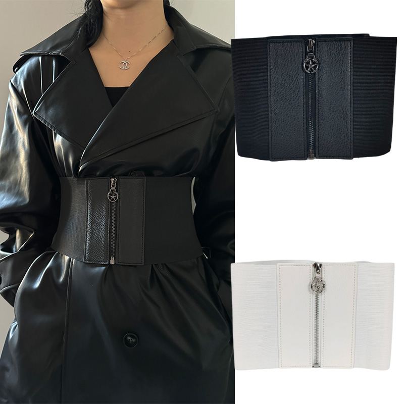 Corset Blanc Large artificiel astique pour Femme, Cummerbunds Commandés, Goth, Punk, Star Y2K, Ceinture, Mode, Grande Taille