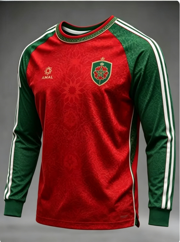 Mode masculine marocaine 2026 : T-shirt de sport à manches longues imprimé dégradé, absorbant l'humidité, respirant, polyvalent pour le quotidien et la mode urbaine