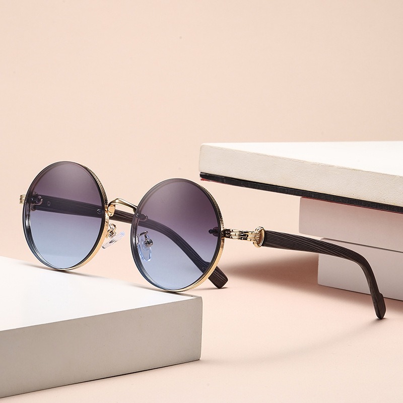 Lunettes de soleil rondes vintage pour hommes et femmes, mode classique, verres dégradés, lunettes de soleil tendance, marque de luxe, lunettes de créateur