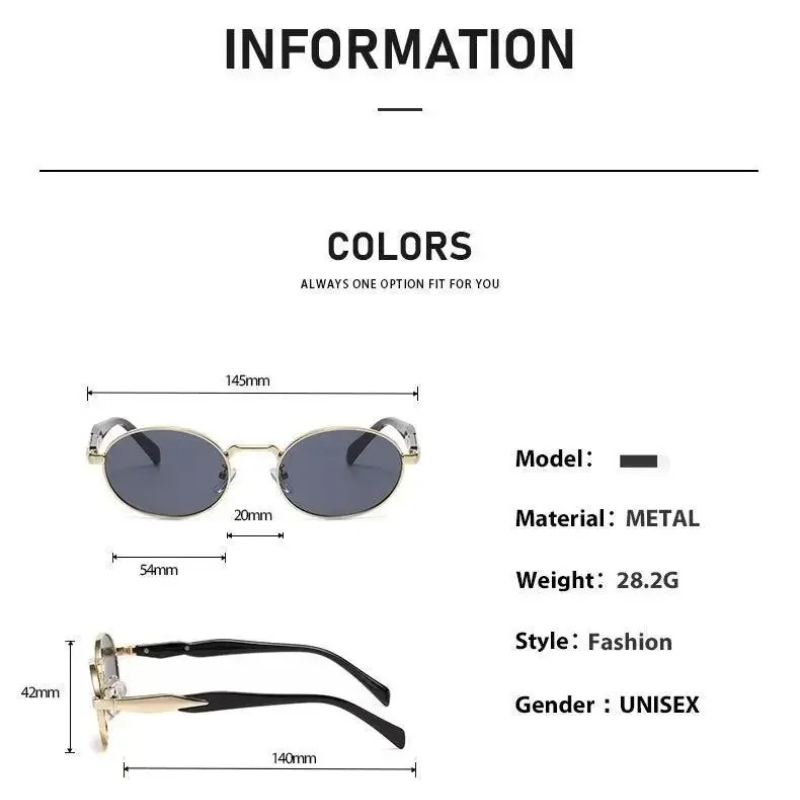 Lunettes de soleil pour myopie de marque de luxe pour femmes et hommes, monture métallique ovale Vintage, lunettes de vue de près, lunettes de soleil ovales en métal