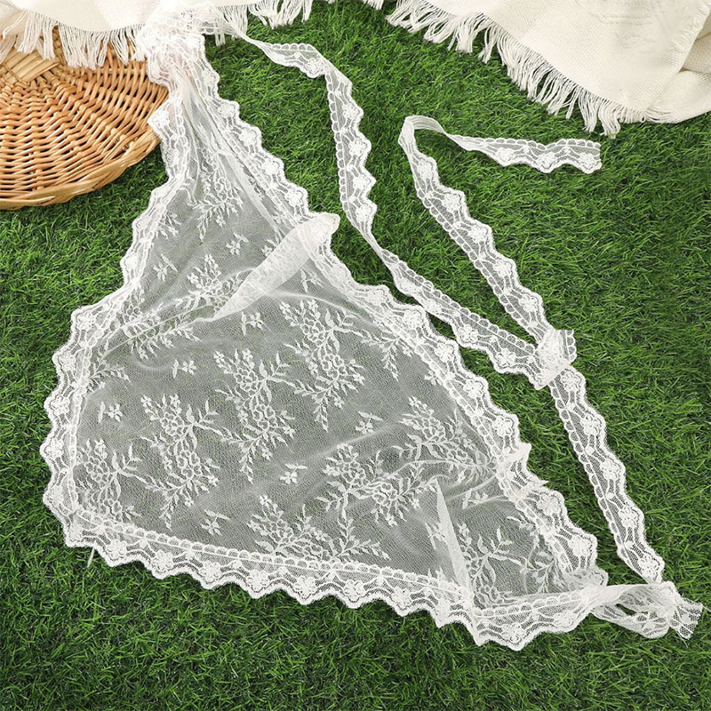 Nouveau foulard triangulaire en dentelle blanc, turban doux en dentelle, bandeau pour photos de voyage, accessoires pour cheveux, idéal pour les femmes