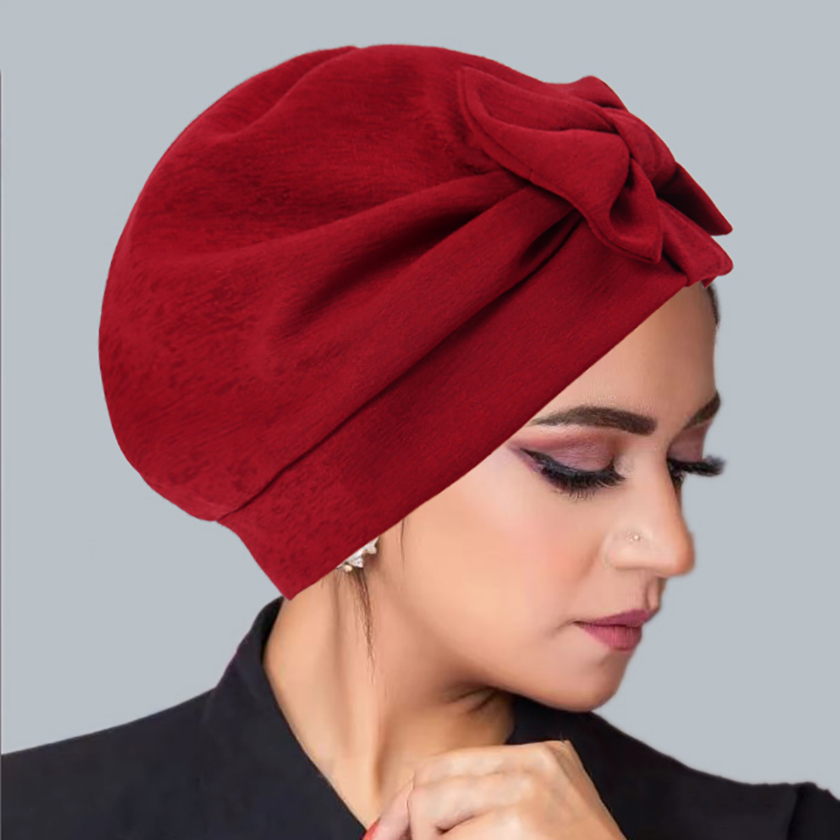 Nouveau nœud femmes Hijab couleur unie musulman dames Turban Bonnet doux élastique tête enveloppement foulard chapeaux indiens