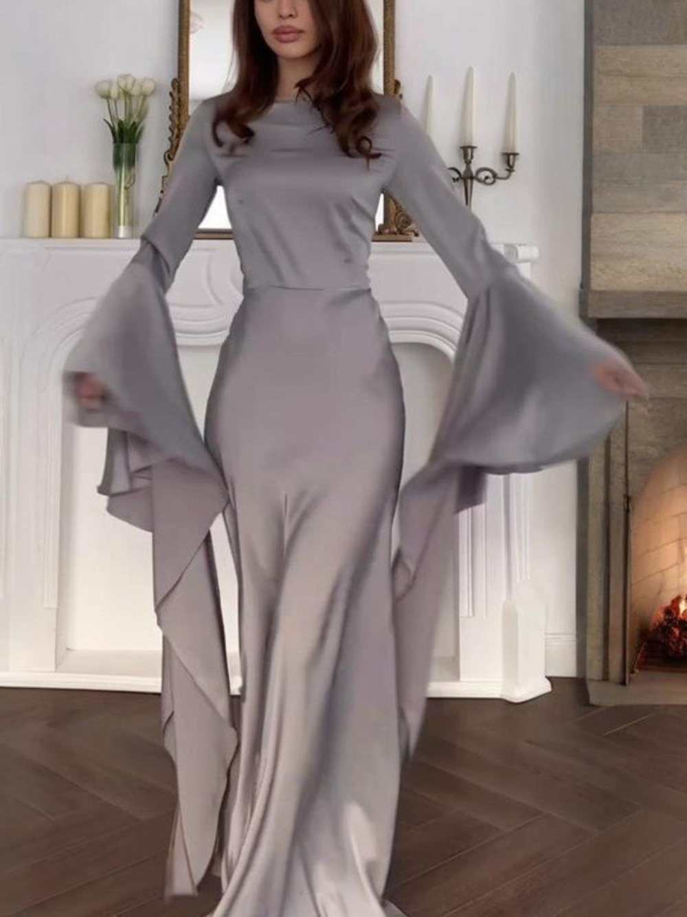 Robe de soirée en mousseline de soie, Simple, grandes manches pivotantes, élégante, droite, modeste, Kaftan, Robe de bal, personnalisée, arabe, décontractée, Robe de soirée