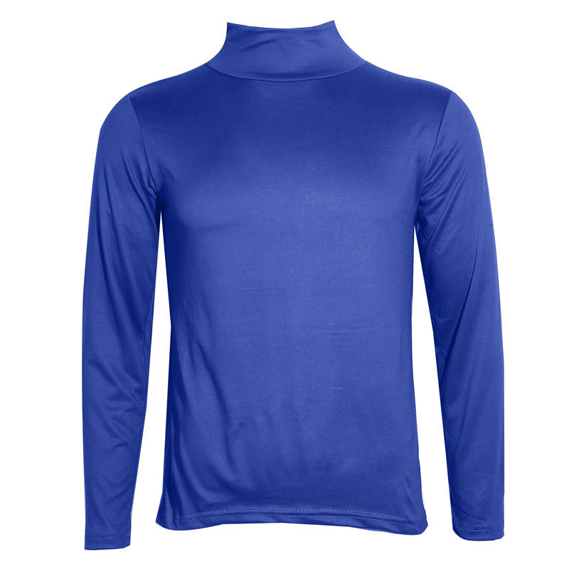 Mode hommes décontracté coupe ajustée basique col roulé col haut pull mâle automne printemps mince hauts basique fond plaine T-shirt