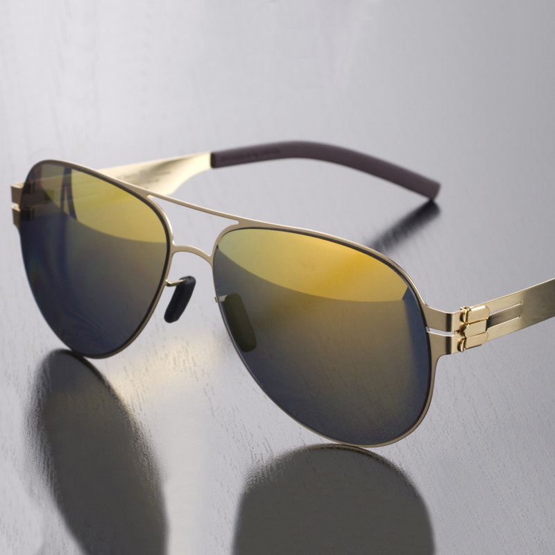 Lunettes de soleil aviateur de marque allemande de luxe pour hommes et femmes, ultralégères, sans vis, à la mode, en forme de grenouille