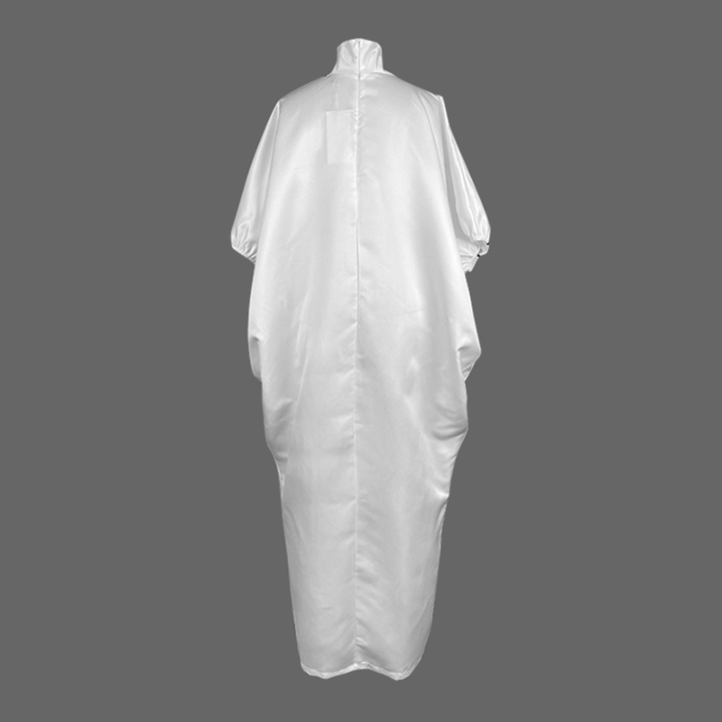 Robe Kaftan Musulmane Élégante et Modeste pour Femme 2026 Nouvelle Collection – Imprimé Abstrait, Manches Bouffantes Amples, Col Montant, Robe Longue de Soirée