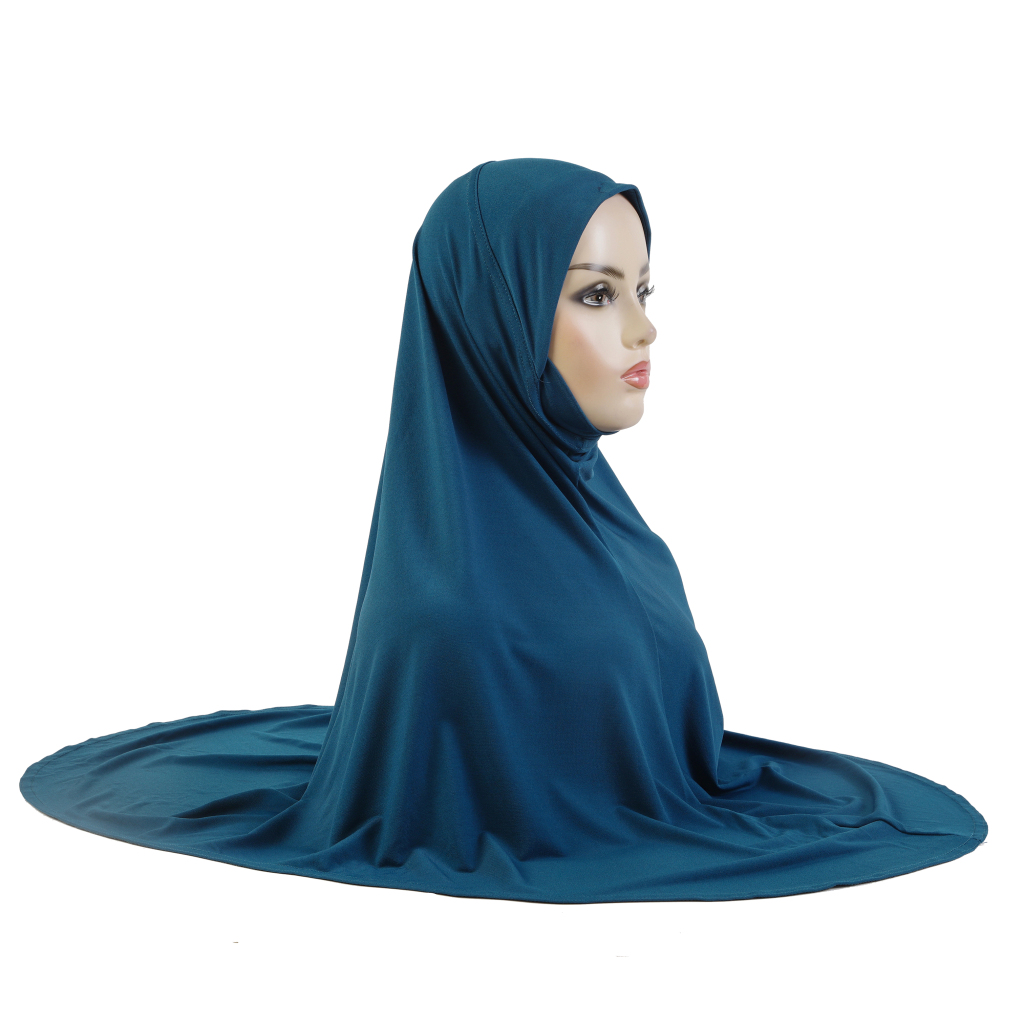 H305 plaine XL taille hijab musulman avec partie de menton qualité supérieure taille supplémentaire amira tirer sur écharpe islamique vente chaude foulard