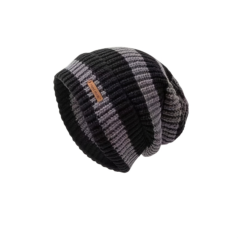 Chapeau d'hiver pour hommes et femmes, bonnet en tricot de marque tendance, grande taille, en laine.
