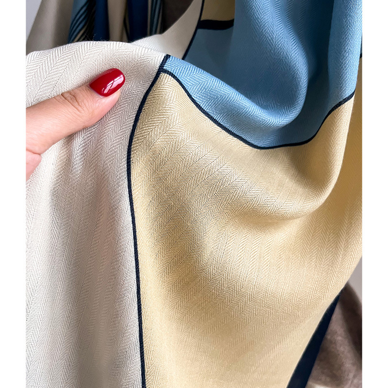 Marque de luxe écharpe laine coton châle dame Wrap grand Pashmina Hijab bandeau foulards automne hiver Bufanda Foulard plage étoles