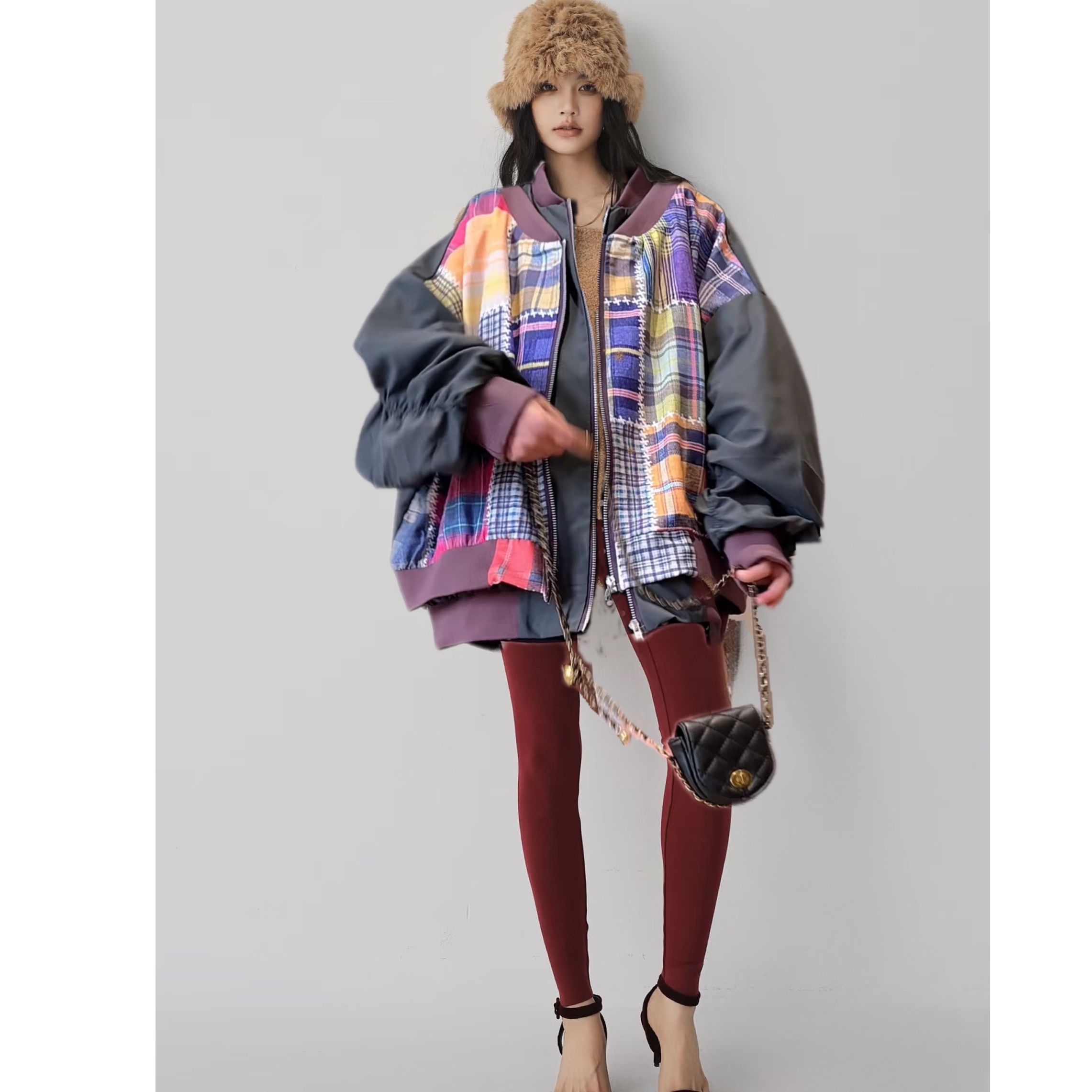 Manteau femmes mode coréenne Patchwork 2026 printemps automne à manches longues Style ample femmes manteau veste