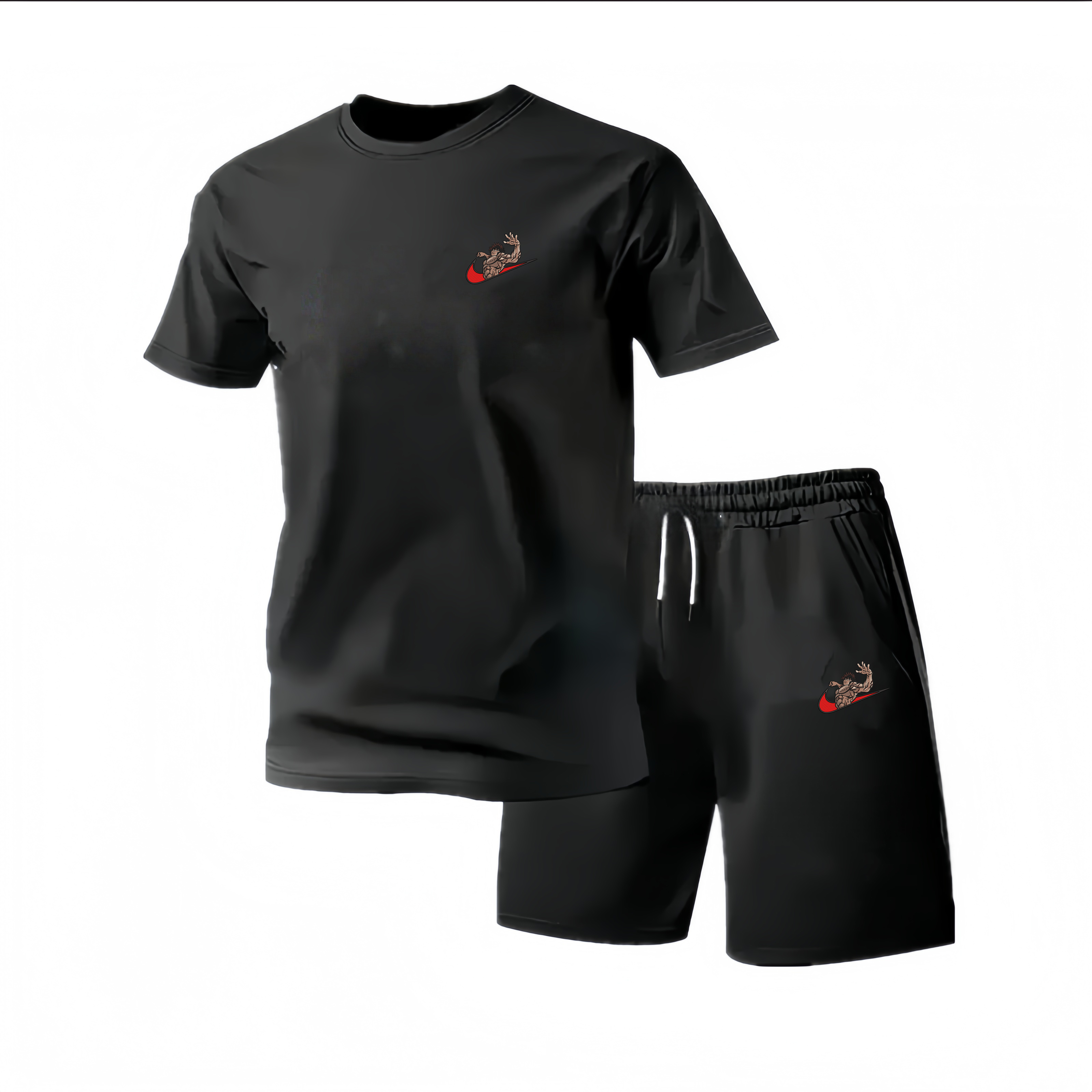Nouvel ensemble de sport d'été pour homme : survêtement deux pièces tendance, idéal pour le fitness, la course et les loisirs, séchage rapide, manches courtes et short