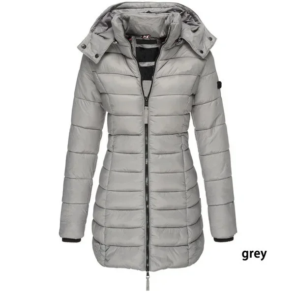 Parka chaude à capuche pour femme, manteaux rembourrés en coton épais, couleur unie, mi-longue, décontracté, Slim, Streetwear, pardessus, nouvelle collection hiver